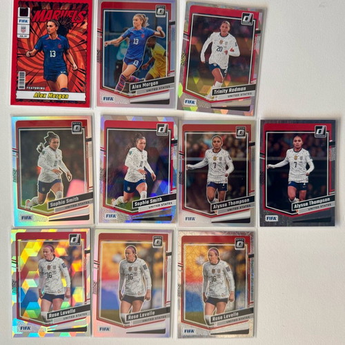 2023-24 Donruss FIFA Soccer USA Women Parallel Lot 10 Cards New