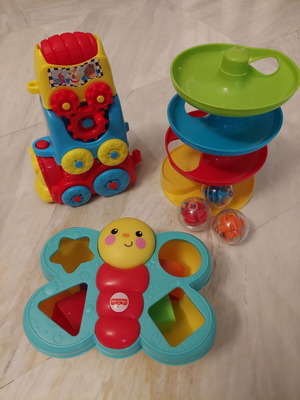 Baby toys like new Fisher Price, Playgo, Clementoni