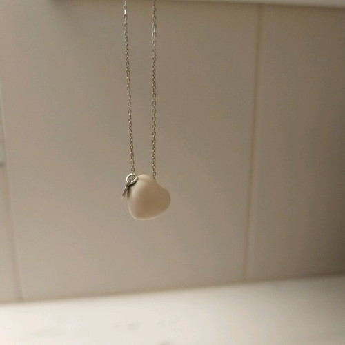 Silver delicate necklace like new with heart pendant and thin chain