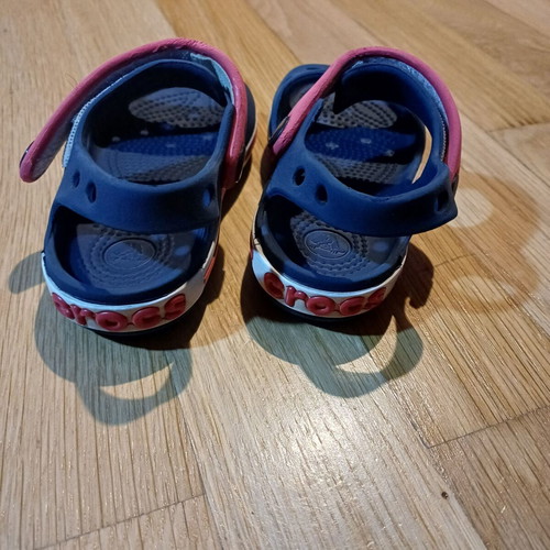 Crocs sandals used, size 23-24, blue and red