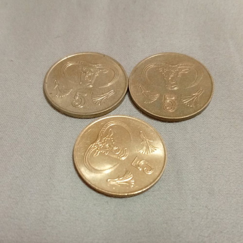 Coins of Greece and Cyprus used, pack of 22 pieces