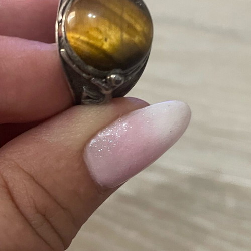 Silver 925 ring with tiger's eye size 45