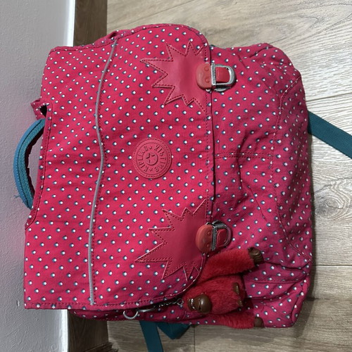 Kipling school bag fuchsia retro style