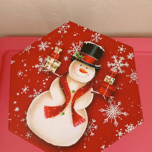 Christmas box polygonal new made of hard pressed paper