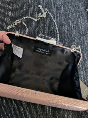 Bag to Bag τσάντα φάκελος χειρός καινούργια, μπεζ ροζ με λουράκι