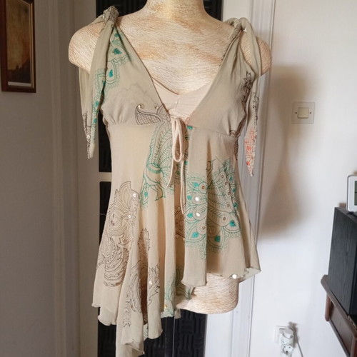 Lynne vintage blouse used, beige mint, size M