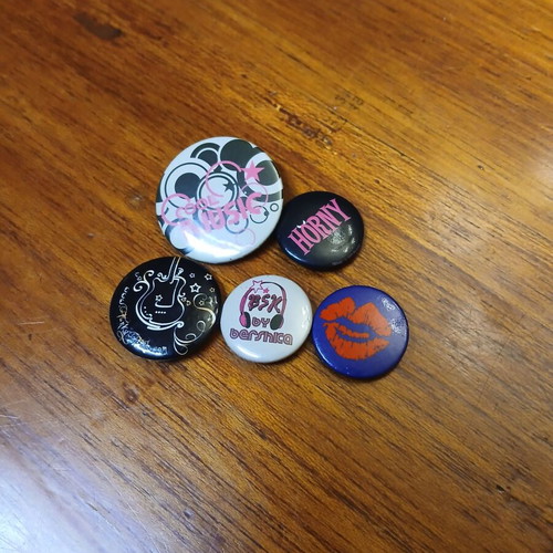 Pins set of 5 used, various designs