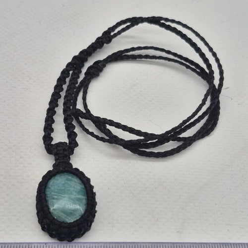 Amazonite Crystal Macrame Necklace new