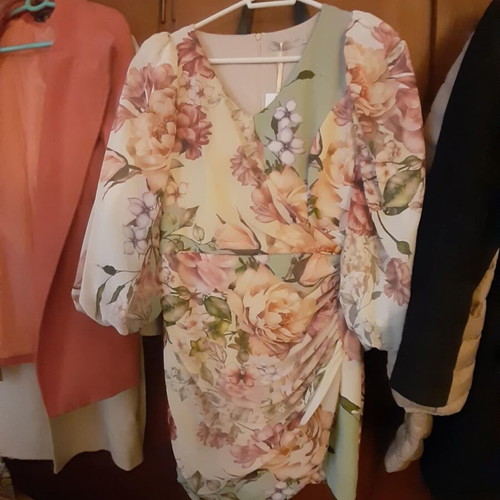 Rinascimento dress new, floral with unique sleeve, size M