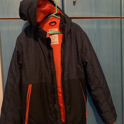 Children's jacket 7-8 years dark blue H&M used, winter with hood