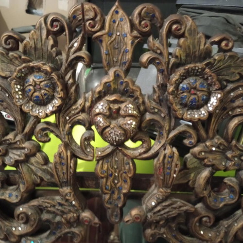 Carved wooden mirror from Thailand like new