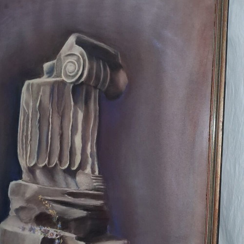 Filia Kanaki Ionian Capital Pastel Painting like new 1985