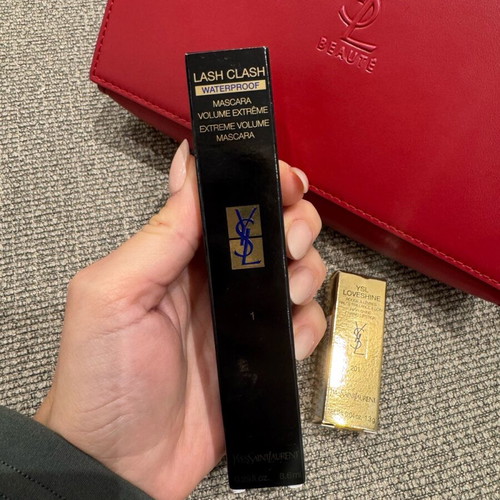 YSL Beauté Set with Mascara and Lipstick with Pouch New