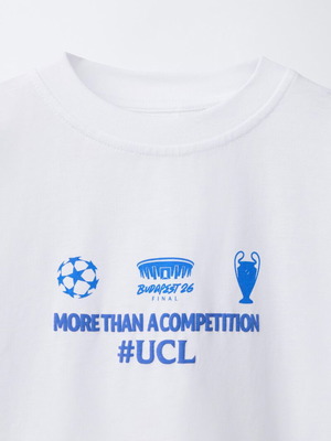 Zara детска тениска UEFA Champions League бяла, размер 8, нова