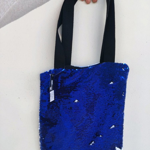 Blue sequin shoulder bag new