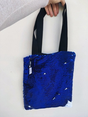Blue sequin shoulder bag new