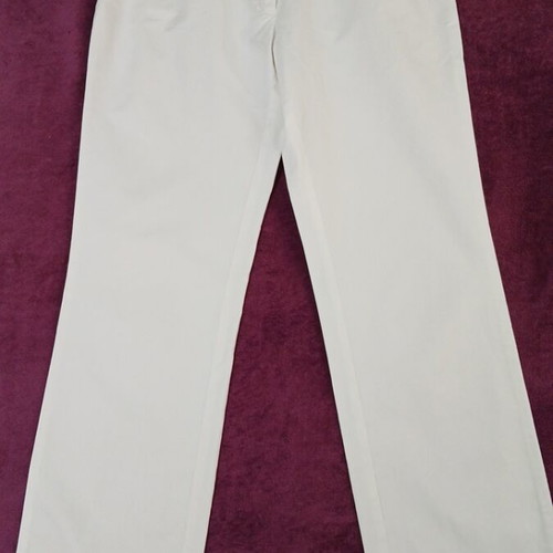 Trussardi Sport women's pants used, cotton, straight fit, white, size M