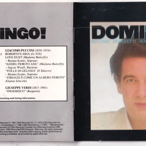 Placido Domingo Domingo! CD like new, classical opera music