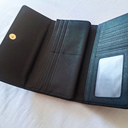 Rock Glam women's black wallet with gold studs, brand new