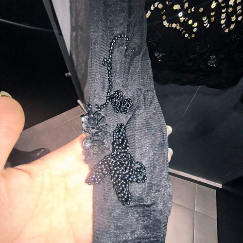 Y2K Sequin mesh top Zanoula like new, black and gold