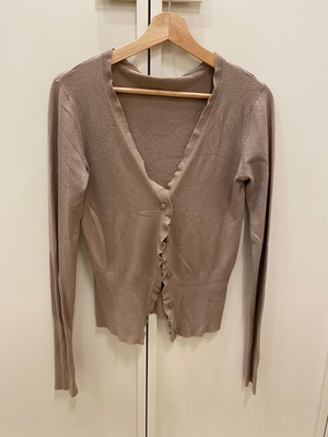Women's cardigan used with 30% cashmere, beige, size S