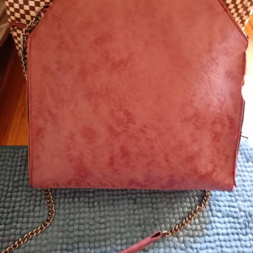 Shoulder bag Bordeaux with fringes like new