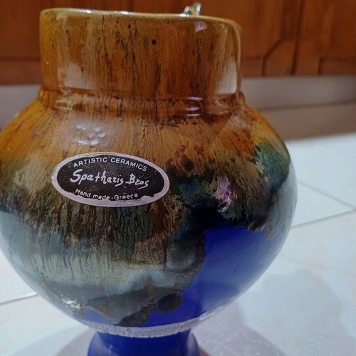 Spatharis and Bros ceramic vase like new, collectible