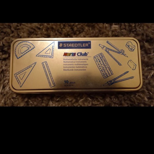 Metal geometry box new with 10 instruments