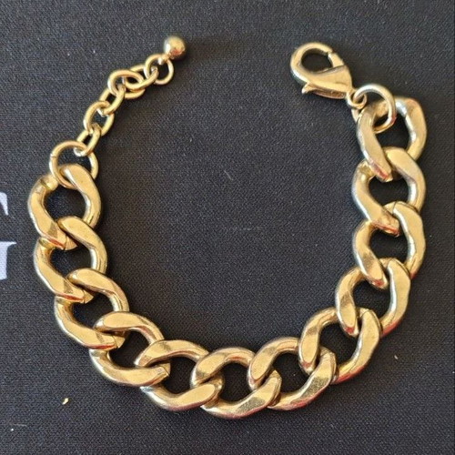 Chain bracelet gold-plated steel like new, gold color