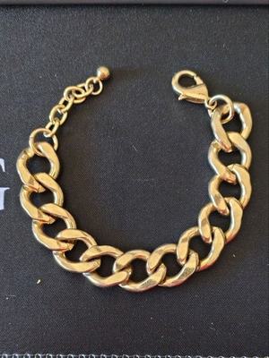 Chain bracelet gold-plated steel like new, gold color