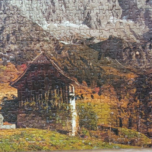 Puzzle board used, 750 pieces, 70x50 cm
