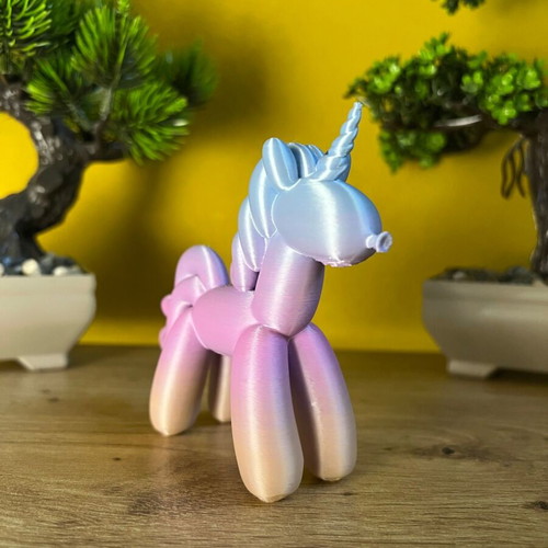 Handmade 3D printed balloon style unicorn, new, pastel ombre
