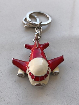 Keychain Airplane Red Metal brand new