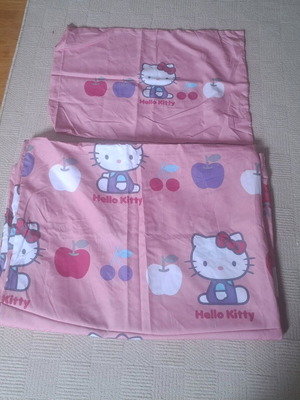 Σετ μονή παπλωματοθήκη-μαξιλαροθήκη Hello Kitty σαν καινούργιο, αχρησιμοποίητο