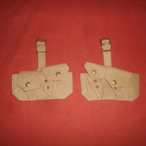 English Canvas Ammo Pouches for Lee-Enfield, New, 1952, Set of 2