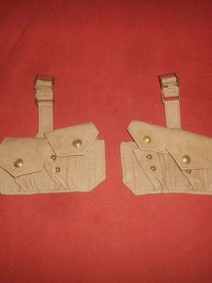 English Canvas Ammo Pouches for Lee-Enfield, New, 1952, Set of 2