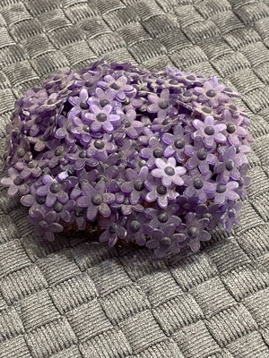 Aquarium decoration with purple flowers new