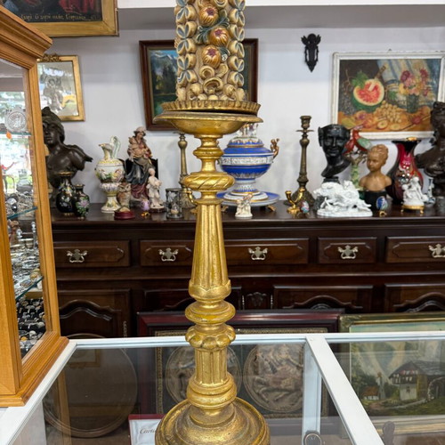 Wooden Candlestick 8195 like new with gilding, 50cm