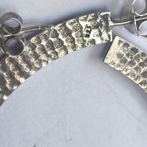 925 Silver Hammered Hoop Earrings like new