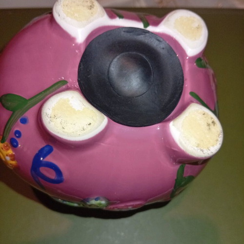 Pink ceramic piggy bank like new