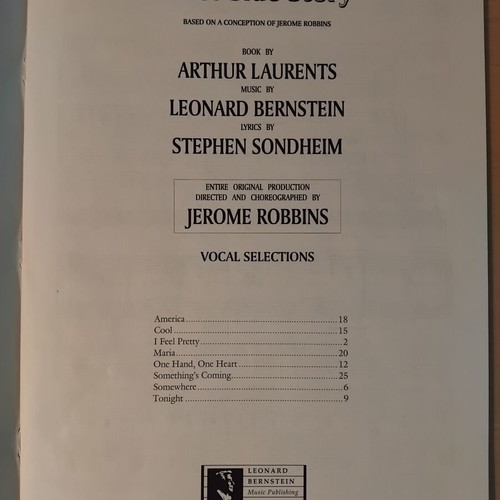 West Side Story Vocal Selections Sheet Music like new
