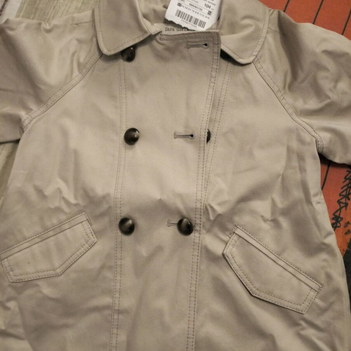 Zara girls' trench coat new, beige, size 3-4