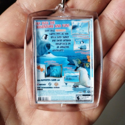 Happy Feet PS2 keychain, acrylic