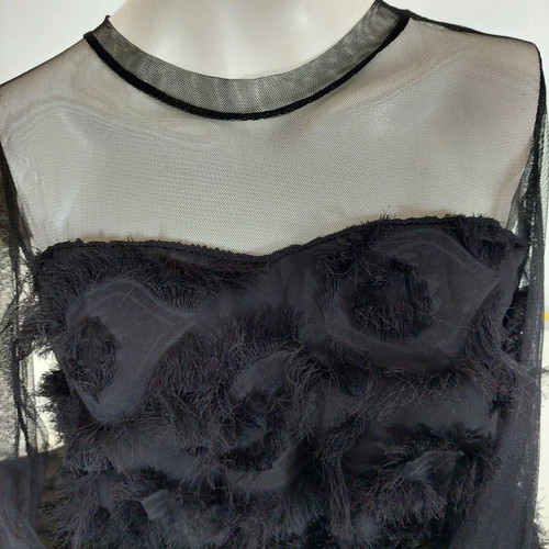 Timiami black cocktail evening dress with tulle transparencies small like new