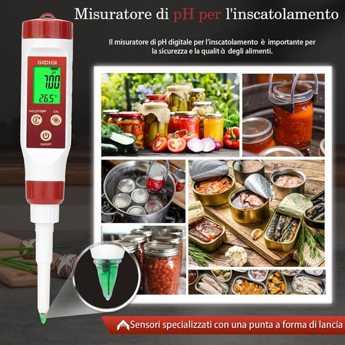 GIDIGI Digital pH Meter for Food like new with spear-type probe and ATC