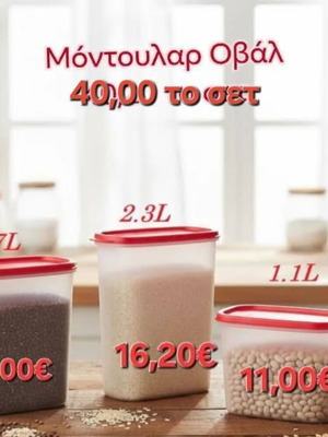 Modular Oval Set of 3 Tupperware Containers new