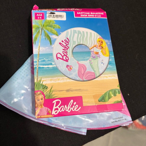 Barbie swim ring new for ages 3-6