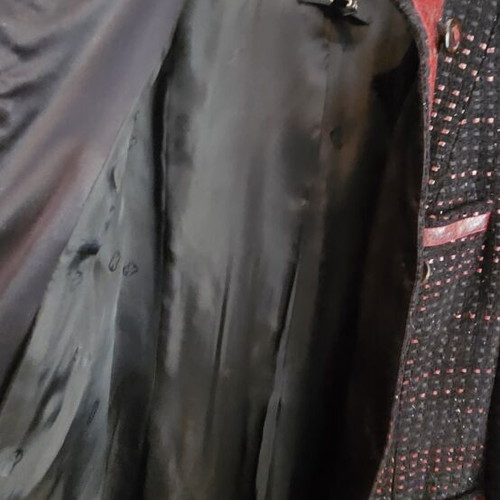 Escada coat and skirt set, black and red