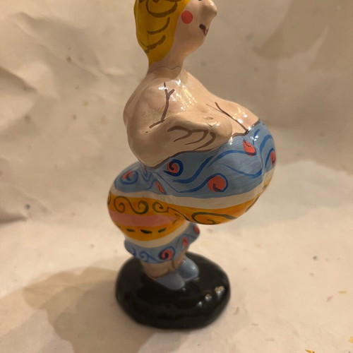 Decorative handmade figurine used, hand-painted