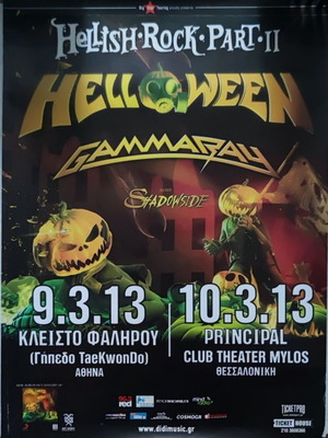 Helloween Gammaray Concert Poster Athens 2013 like new